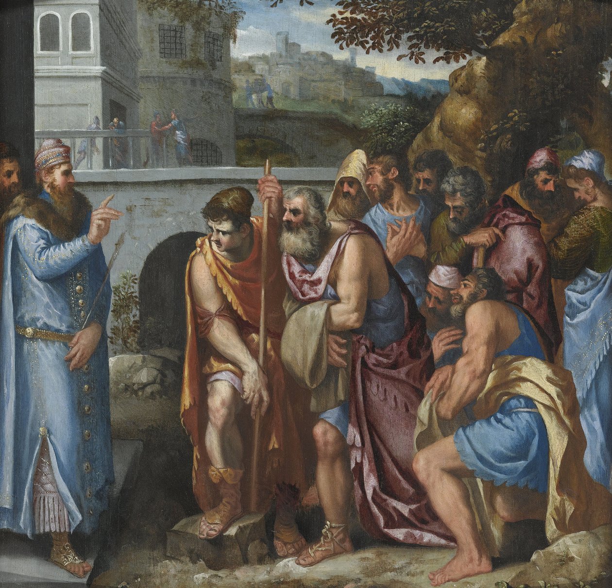जोसेफ एंड हिज ब्रदर्स पार साल्वती, ग्यूसेप (1520-1575)। लकड़ी पर तेल, आकार: 62x62 द्वारा ग्यूसेप डेला पोर्टा साल्वती