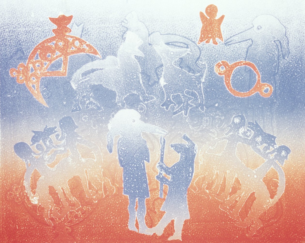 पैपिल बर्डमैन भटकता है, 1995 (मोनोटाइप) द्वारा ग्लोरिया वालिंगटन