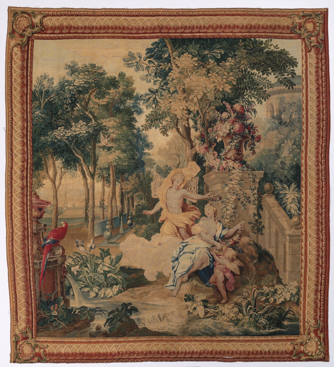 ओविड्स मेटामोर्फोसॉज के सेट से फ्लोरा और जेफिरस, 1704-1731। द्वारा कशीदे