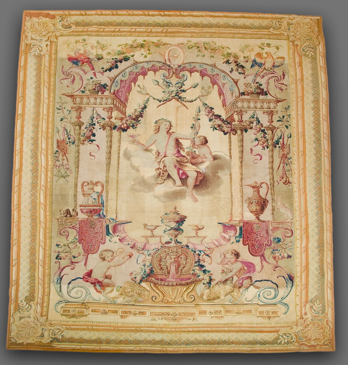 ऋतुएँ: पतझड़, Bacchus, 1700s। द्वारा कशीदे