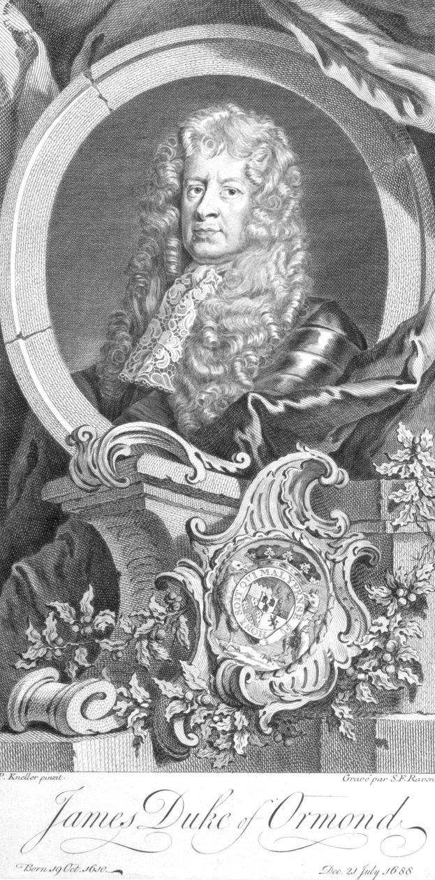 जेम्स बटलर, ऑर्मोंड्स के पहले ड्यूक (1610-88), साइमन फ्रेंकोइस रेवनेट (1706-74) द्वारा उत्कीर्ण द्वारा गॉडफ्रे नेलर