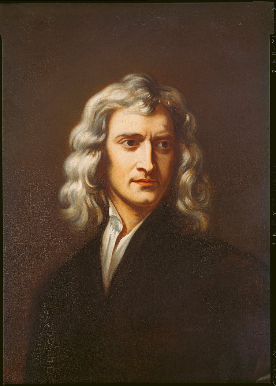 सर आइजैक न्यूटन 1642-1723 159042 के कैनवास विस्तार पर तेल द्वारा गॉडफ्रे नेलर