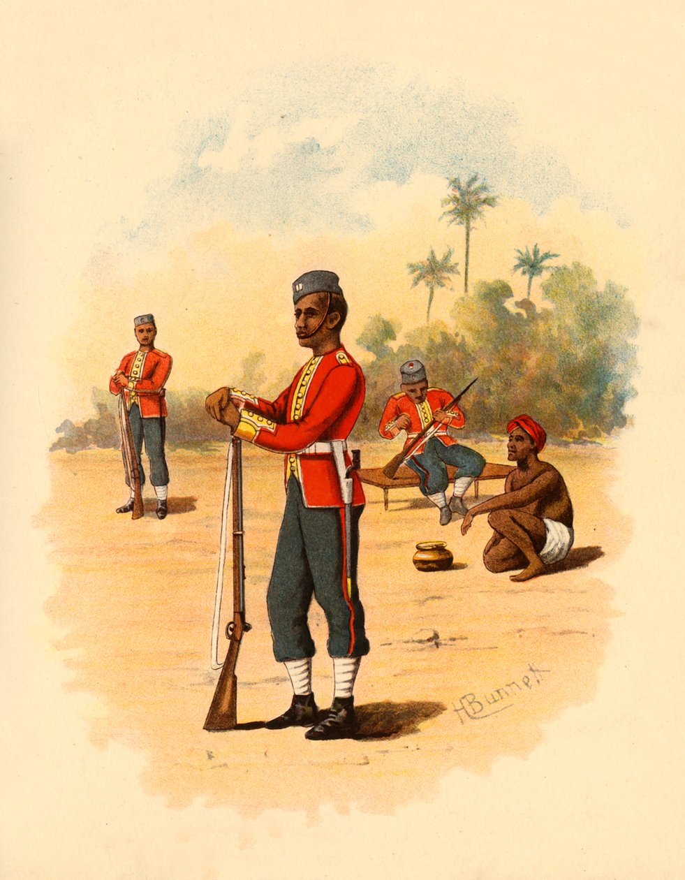 11 वीं बंगाल नेटिव इन्फैंट्री, 1890। द्वारा गॉडफ्रे डगलस गिल्स