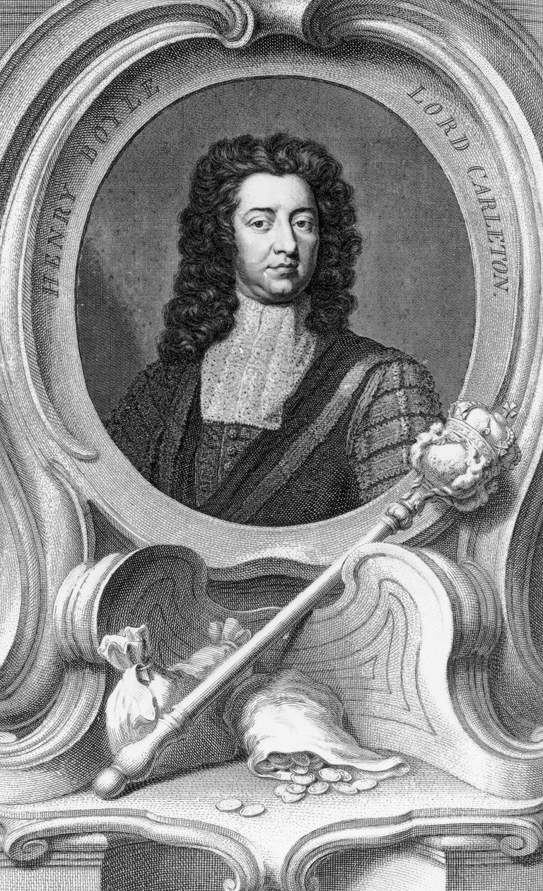 हेनरी बॉयल, लॉर्ड कार्लटन ने 1740 में जैकबस हूब्रेकेन को उकेरा द्वारा गॉडफ्रे नेलर