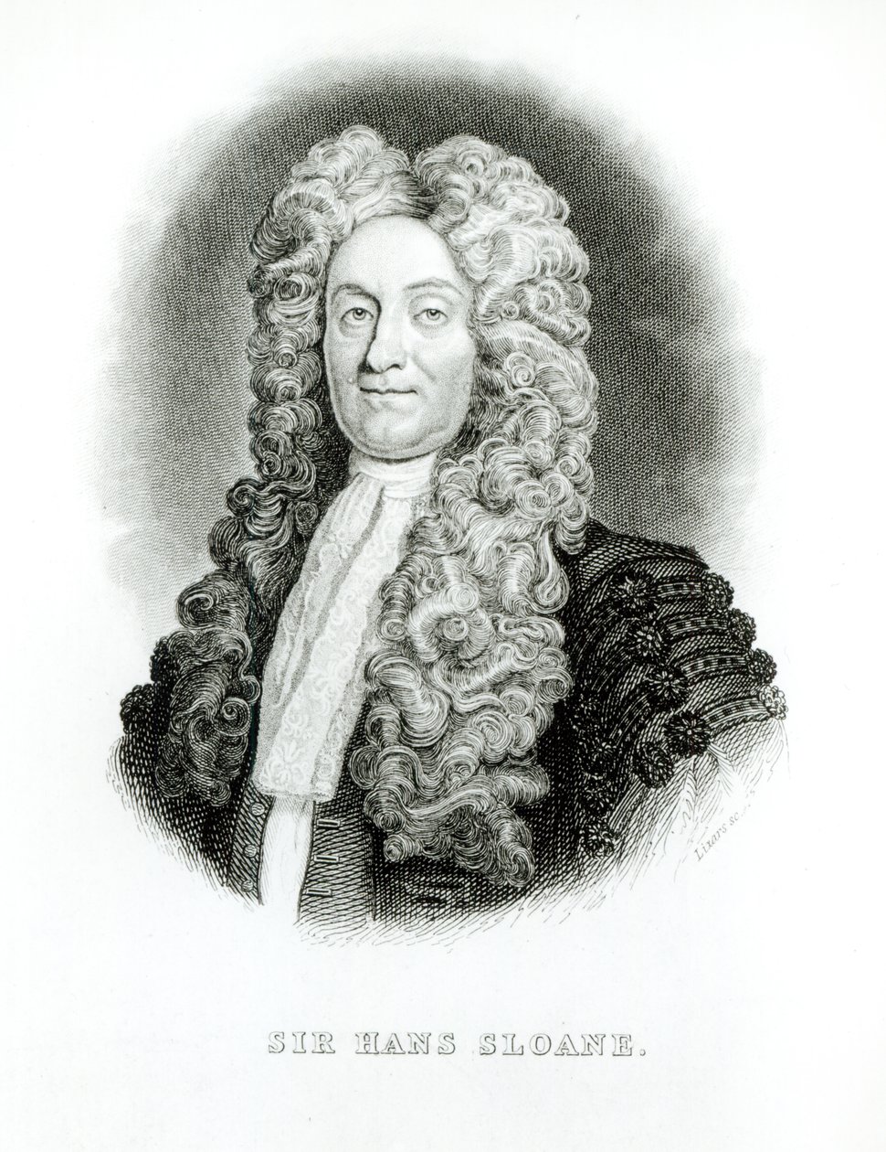 सर हैंस स्लोअन (1660-1753) विलियम होम लिज़र्स (1788-1859) ने जरडाइन के नेचुरलिस्ट लाइब्रेरी में स्लोन के संस्मरण के लिए उत्कीर्ण, c.1833-45 द्वारा गॉडफ्रे नेलर