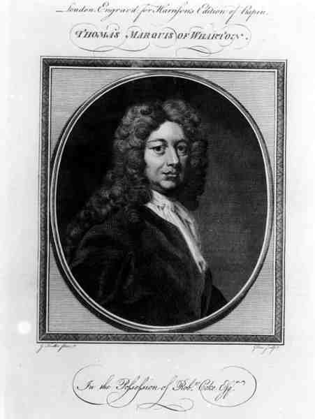 थॉमस व्हार्टन का पोर्ट्रेट, व्हार्टन का पहला मार्क्विस (1648-1715), जॉन गोल्डर (1729-95) द्वारा उत्कीर्ण द्वारा नेलर के बाद गॉडफ्रे