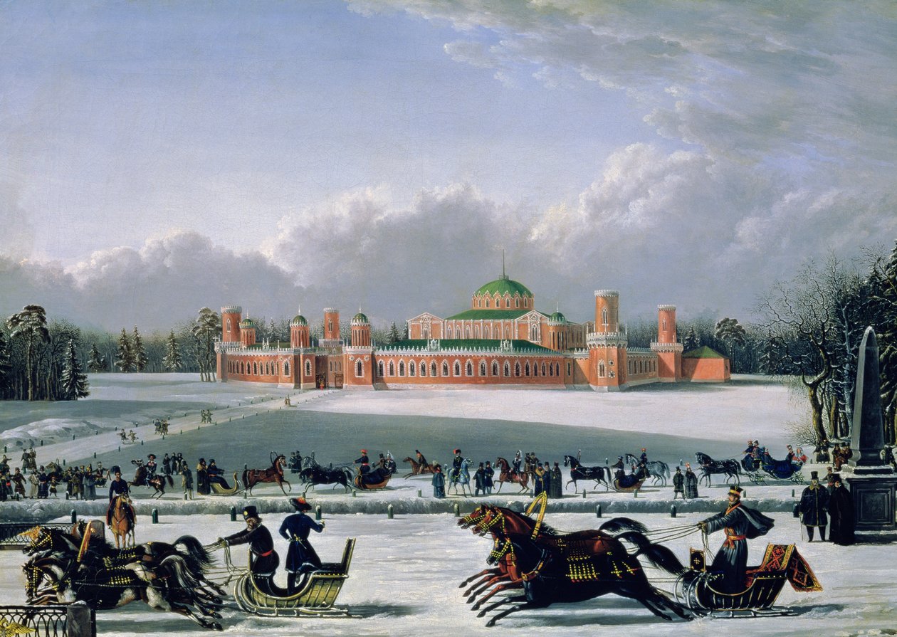 मॉस्को, 1848 में पेट्रोव्स्की पार्क में स्लीव रेस द्वारा Golitsyn