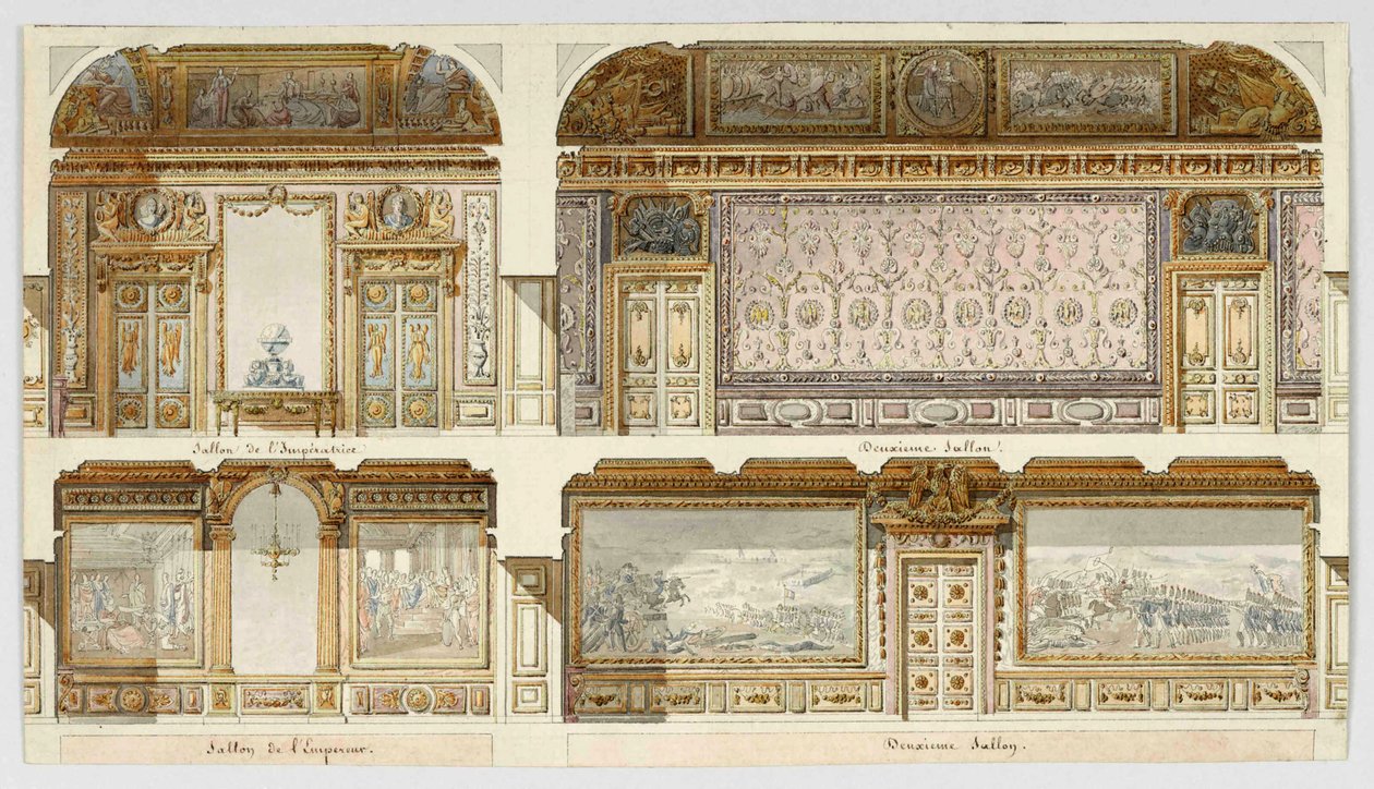 Versailles के पैलेस में सम्राट और महारानी के अपार्टमेंट के लिए सजावट परियोजना। द्वारा गोंडोइन