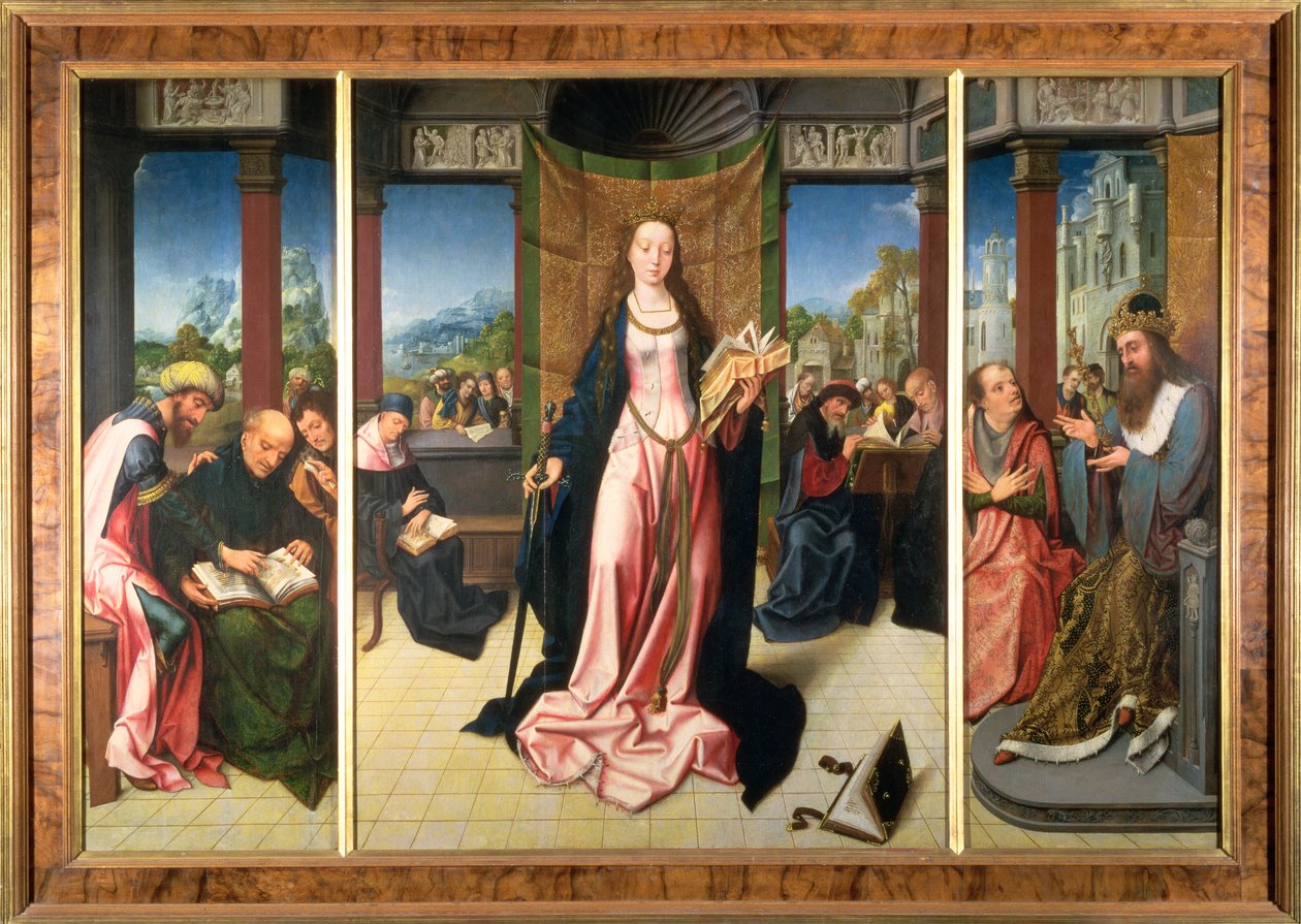 सेंट कैथरीन और दार्शनिक (पैनल) द्वारा Goossen van der Weyden