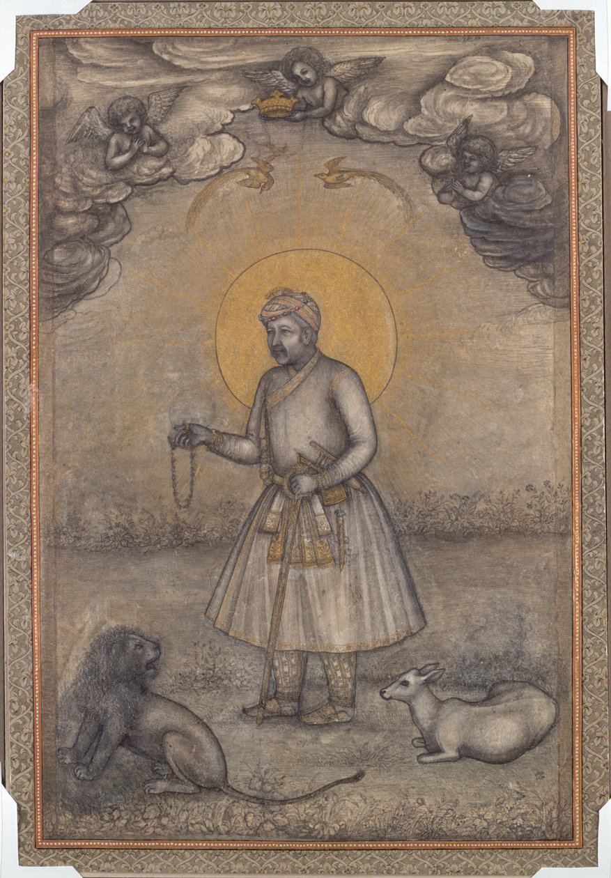 वृद्ध अकबर का चित्रण, सी। 1640-1650। द्वारा गोवर्धन