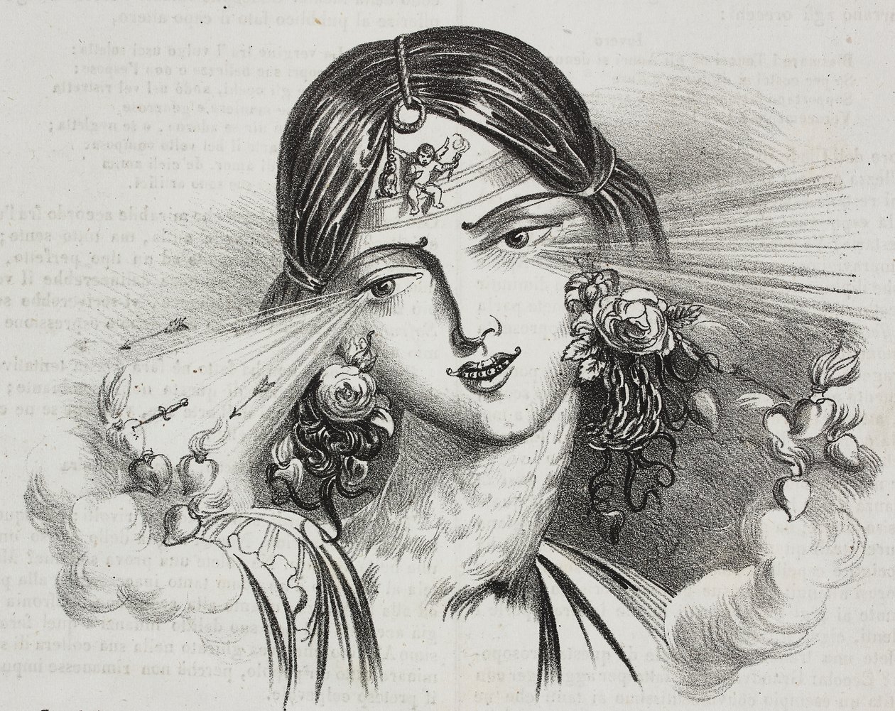 जीन-जैक्स ग्रैंडविल (1803-1847) द्वारा स्त्री सौंदर्य, कैरिकेचर, पोलियोरामा पिटोरेस्को से गेटानो रिकियो द्वारा लिथोग्राफ, एन 20, दिसंबर 24 द्वारा ग्रैंडविल