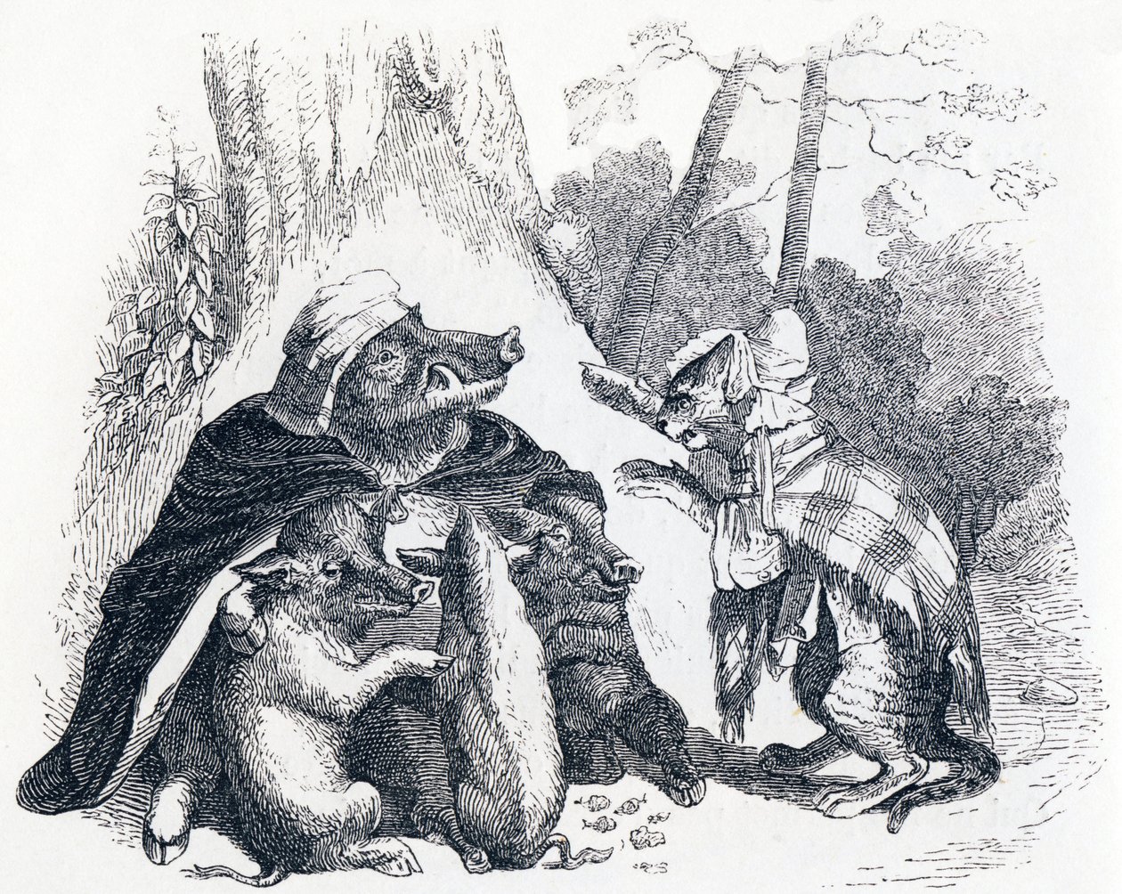चील, जंगली सूअर और बिल्ली (L'aigle, la Laie et la Chatte) - Fables by La Fontaine द्वारा ग्रैंडविल