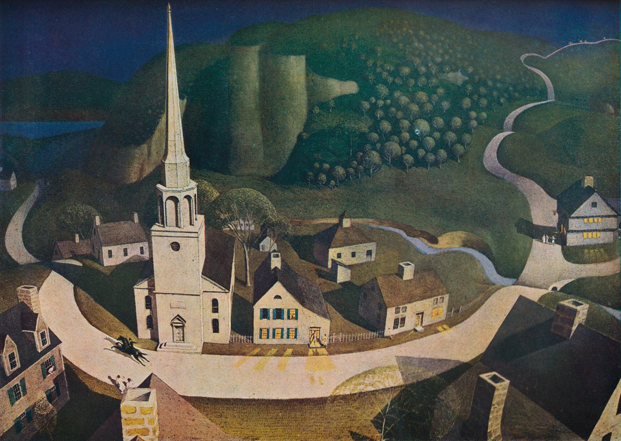 पॉल रेवरे की मिडनाइट राइड, 1931, 1943। द्वारा अनुदान की लकड़ी