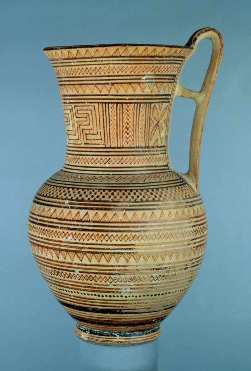 अटारी लेट जियोमेट्रिक IIa उच्च गर्दन वाला घड़ा, c.735-720 BC द्वारा यूनानी