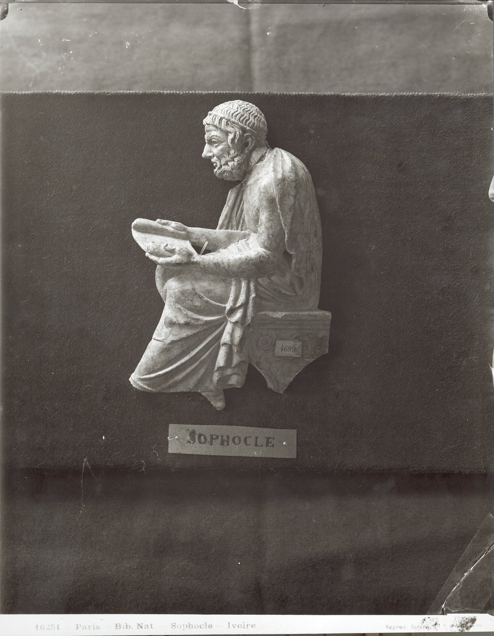 सोफोकल्स (495-406 ईसा पूर्व) कवि वाचन (संगमरमर) द्वारा यूनानी