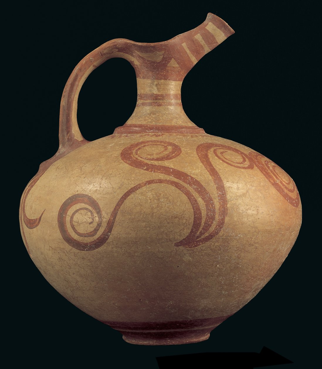 बीक-स्पाउटेड जुग, संभवतः अटिकी से, लेट हेलैडिक IIIA 1 अवधि (c.1400-1350 ईसा पूर्व) (चित्रित मिट्टी) द्वारा यूनानी