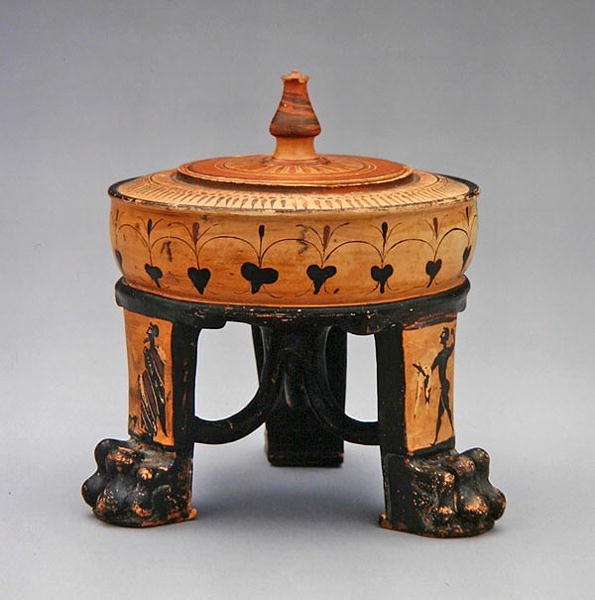 Tripod Exaleiptron, Boeotian School, c.500 BC (सिरेमिक) द्वारा यूनानी