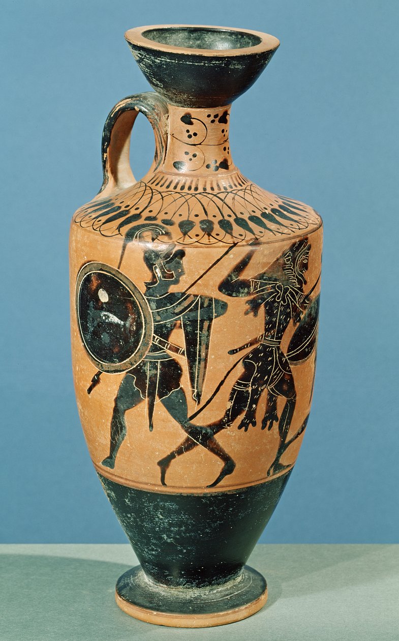 अटारी शैली Lekythos, हरक्यूलिस और Amazons (सिरेमिक) का चित्रण द्वारा ग्रीक स्कूल