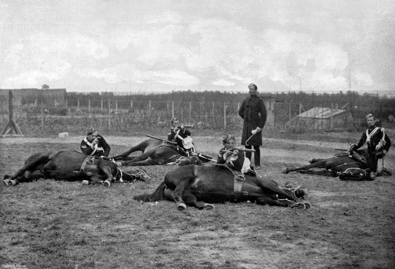 4 9 क्वींस ओन हसर्स की एक पार्टी ने शानदार प्रदर्शन किया, 1896। द्वारा ग्रेगरी और सह
