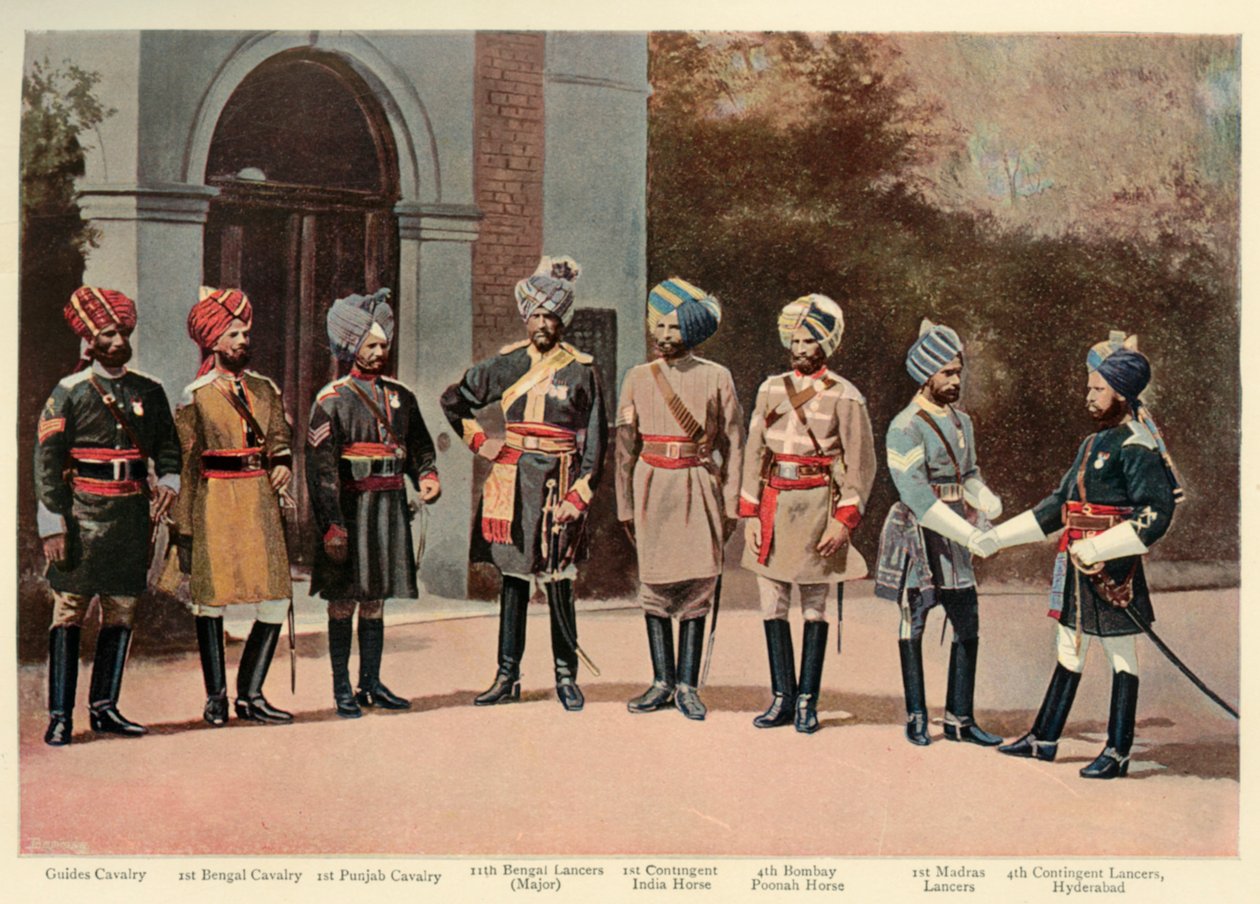 भारतीय कैवलरी के प्रकार, 1901। द्वारा ग्रेगरी और सह