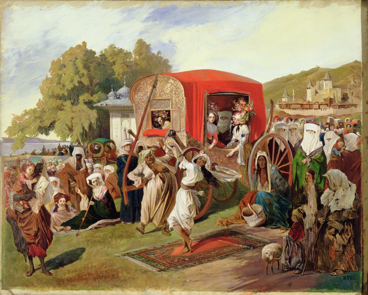 तुर्की में आउटडोर बुत, c.1830-60 द्वारा ग्रिगोरी ग्रिगोरेविच गगारिन