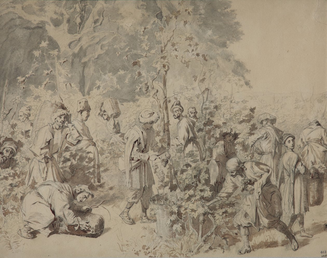 अंगूर की कटाई, 1840 से 1847 के बीच द्वारा ग्रिगोरी ग्रिगोरेविच गगारिन