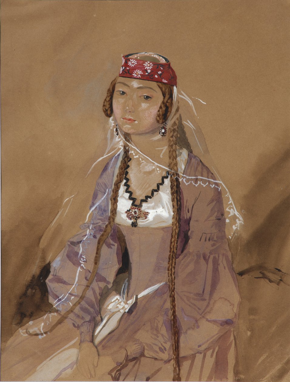 काउंटेस मार्टा बोलोग्नाश्विली, राजकुमारी इरिस्तवी, 1840-1842 का चित्र द्वारा ग्रिगोरी ग्रिगोरेविच गगारिन