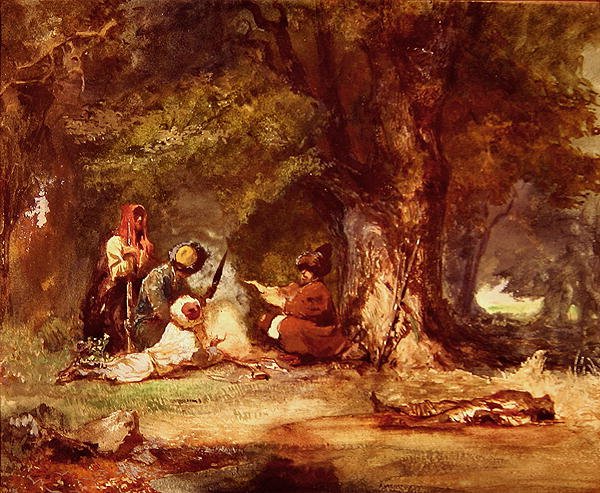 1817-64 के कोकेशियान युद्धों के दौरान रूसी सैनिक (कागज पर जल रंग) द्वारा ग्रिगोरी ग्रिगोरेविच गगारिन
