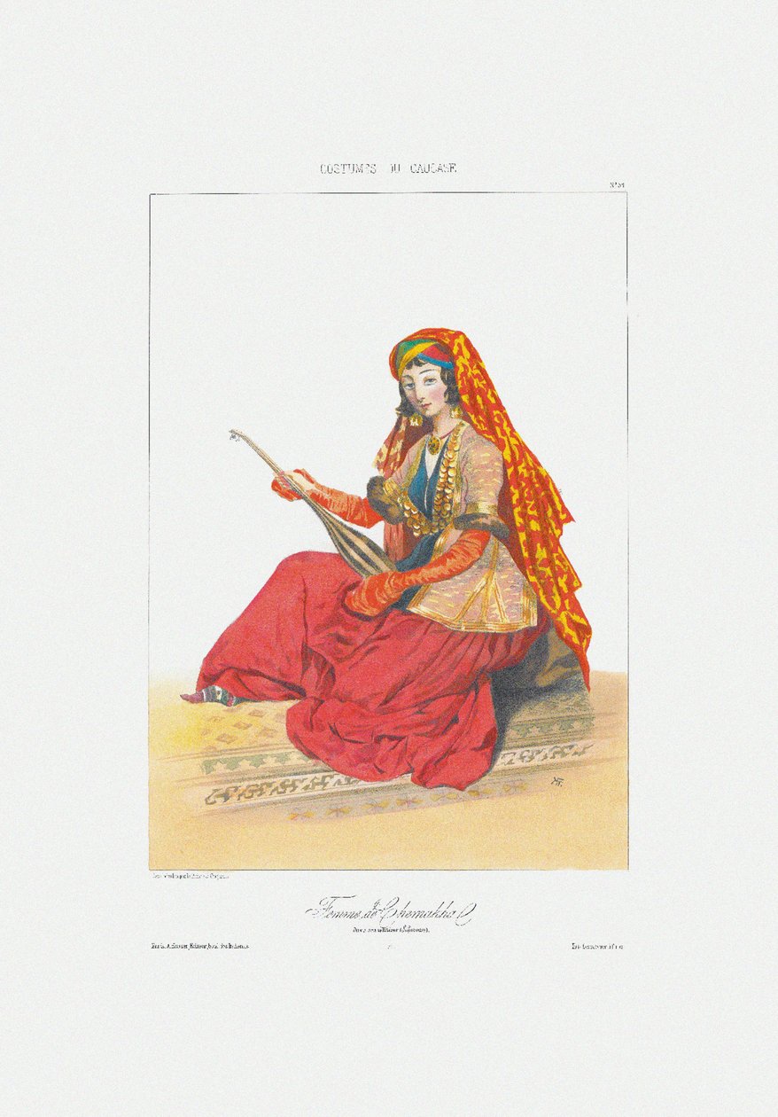 शमखी की महिला: काकेशस के दृश्य, परिदृश्य, नृत्य और वेशभूषा, 1840 द्वारा ग्रिगोरी ग्रिगोरेविच गगारिन