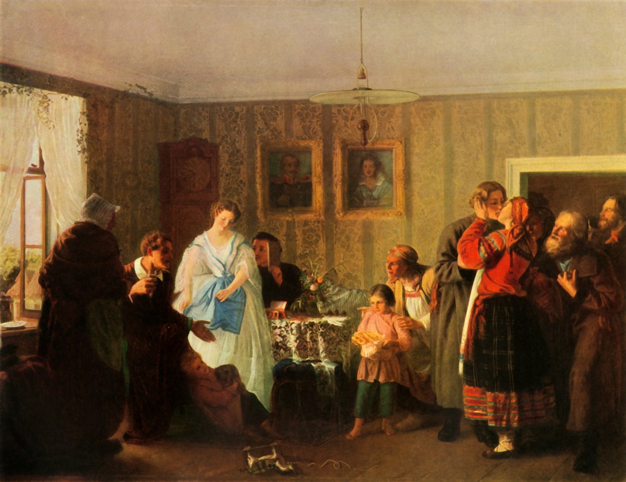 'युवाओं को बधाई', 1861, 1965। द्वारा ग्रिगोरी ग्रिगोरीविच मायसोएडोव