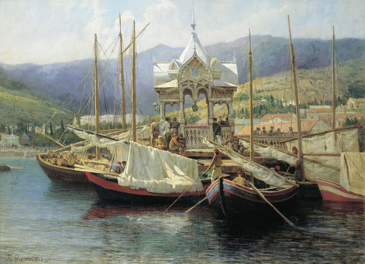 याल्टा हार्बर, 1890। द्वारा ग्रिगोरी ग्रिगोरीविच मायसोएडोव