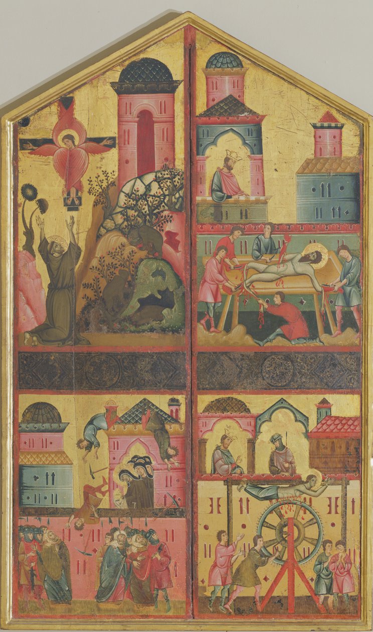 सेंट क्लेयर की डीप्टीच, c.1280 (पैनल पर तापमान और सोना) द्वारा गुइडो दा सिएना