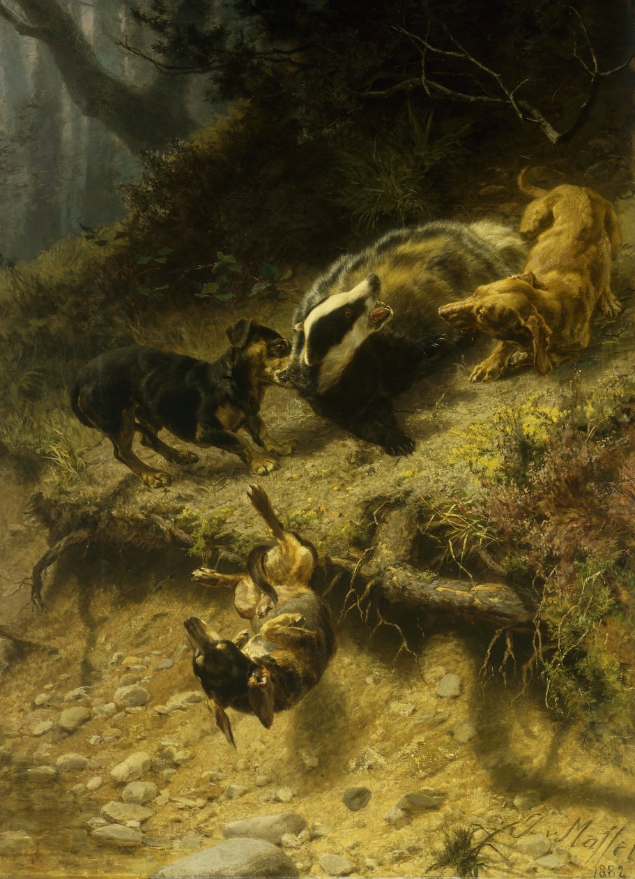 1882 में एक बेजर पर Dachshunds द्वारा माफ़ी से गुइडो