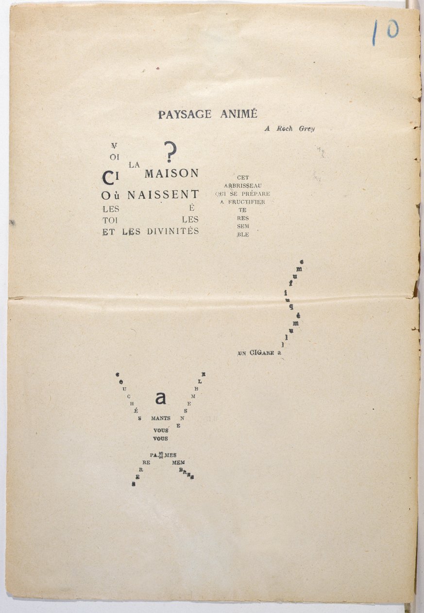 1914 और &39;कागज पर स्याही&39; से एक पृष्ठ की प्रूफिंग कॉपी द्वारा गिलौम एपोलिनायर