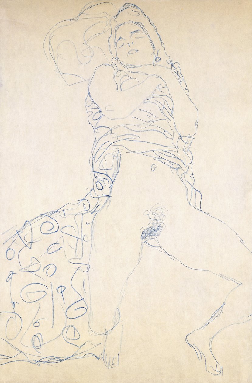 नग्न; हलबकट, 1913 द्वारा गुस्ताव क्लिम्ट