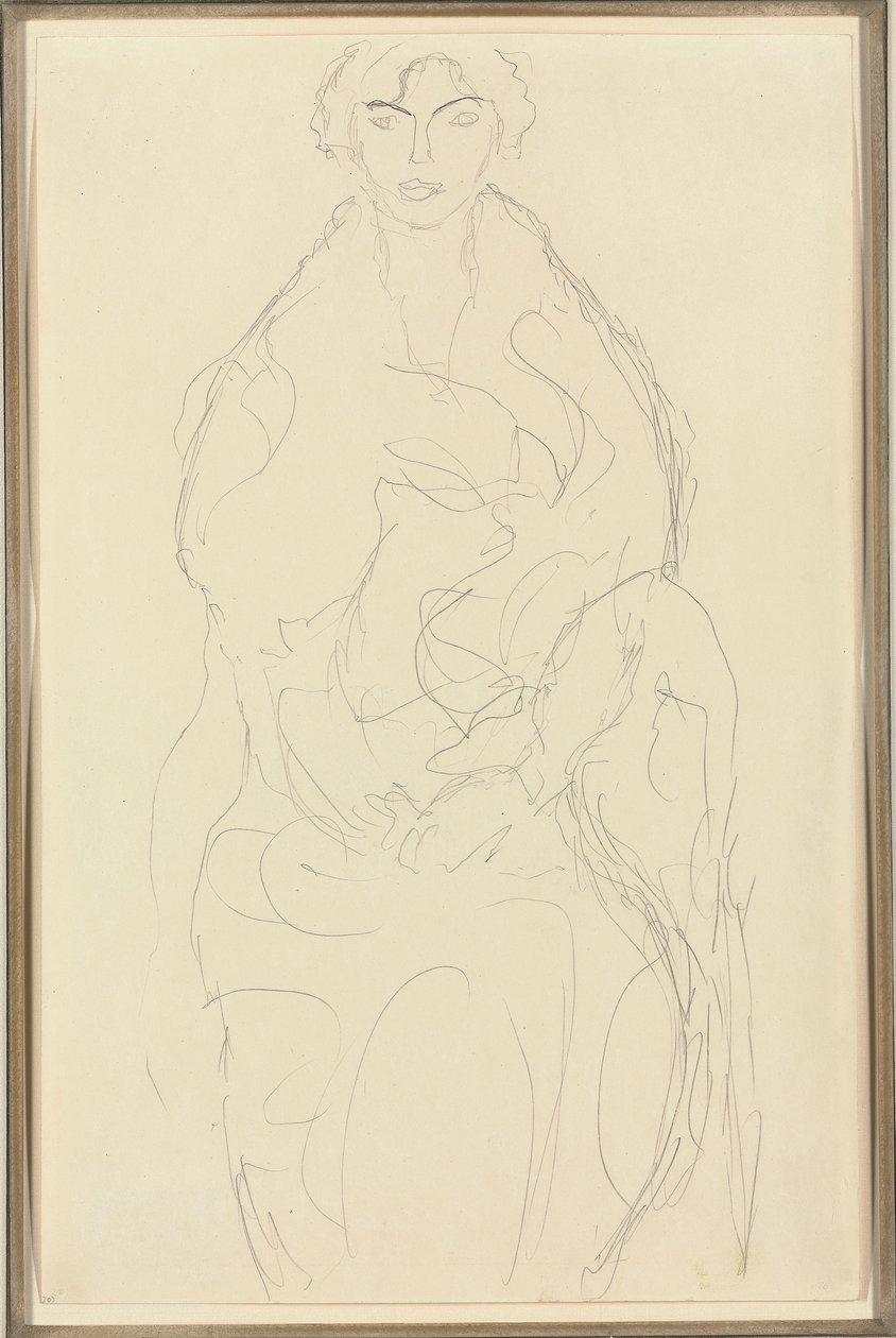 सामने से बैठी महिला, c.1917-18 द्वारा गुस्ताव क्लिम्ट