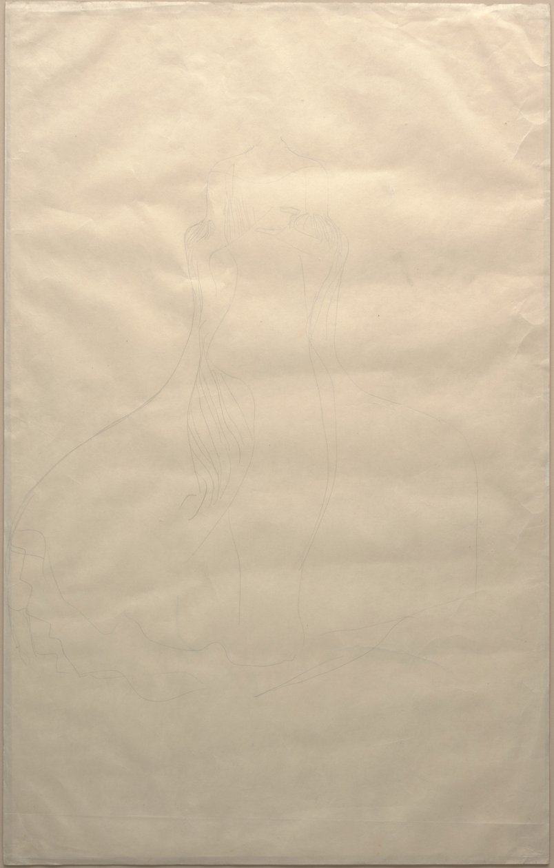 एडेल बलोच-बाउर की पोशाक के लिए अध्ययन, c.1903 (कागज पर पेंसिल) द्वारा गुस्ताव क्लिम्ट