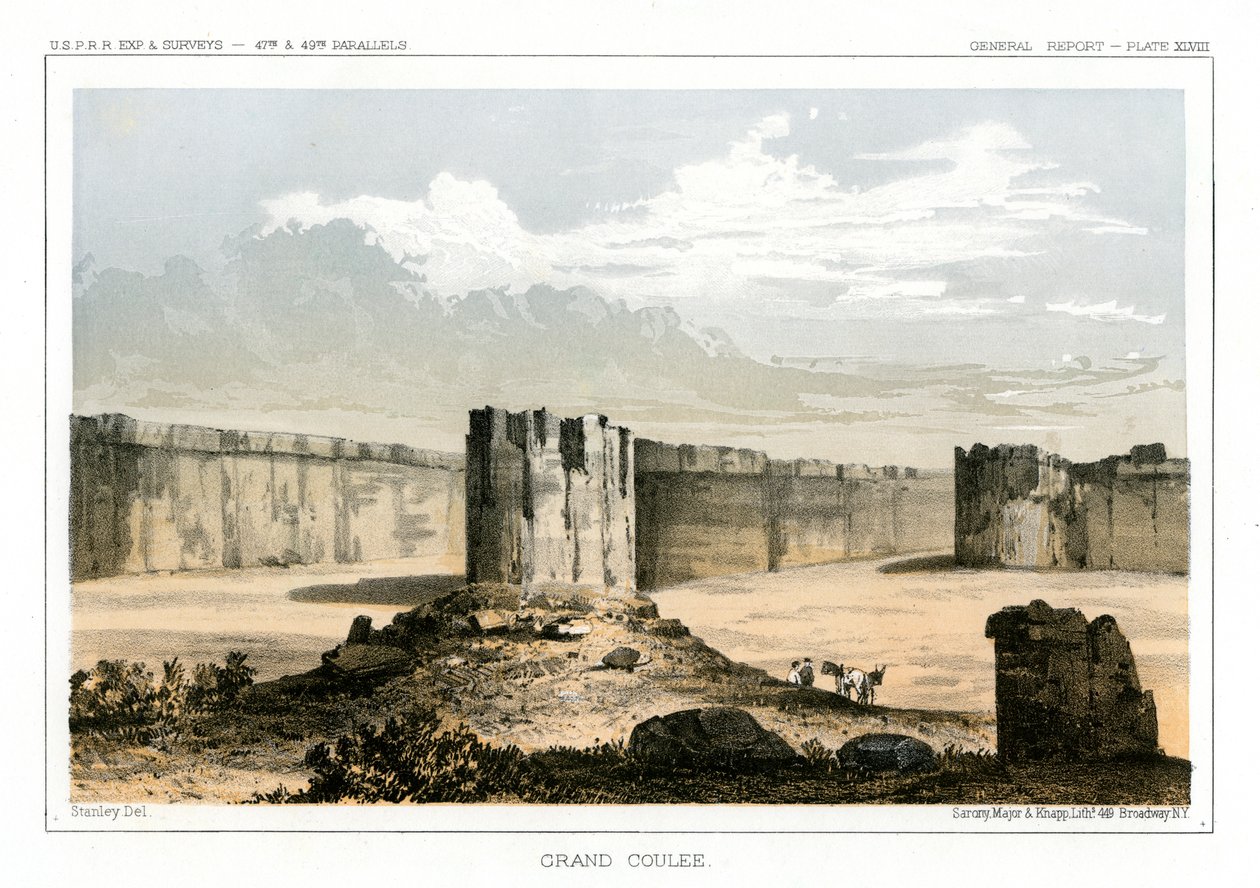 ग्रैंड कौली, वाशिंगटन, यूएसए, 1856 द्वारा गुस्ताव सोहोन