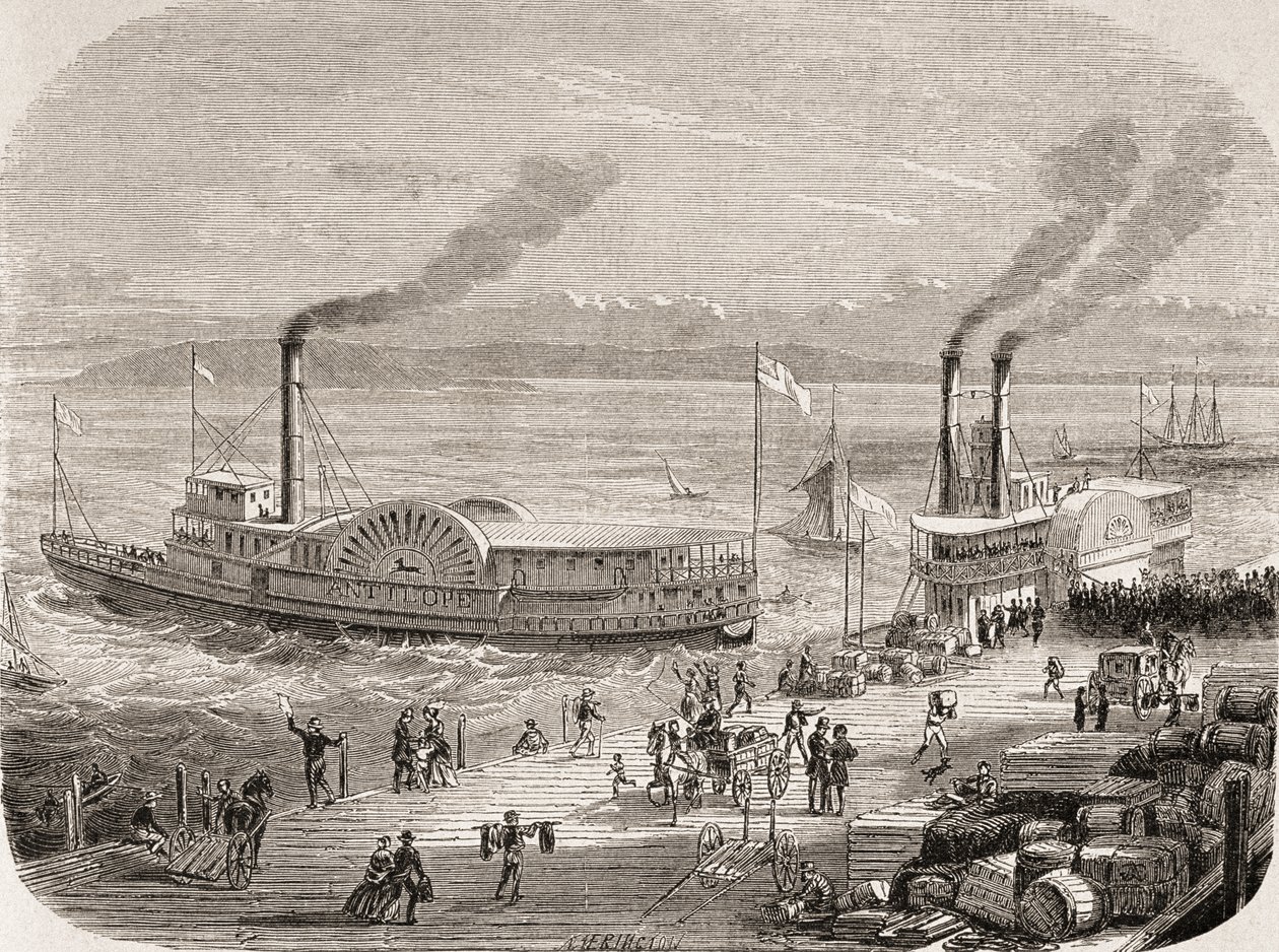 1860 के दशक में सैन फ्रांसिस्को डॉक्स द्वारा गुस्तावे अडोलफे चेसवेंवेंट बेचेस
