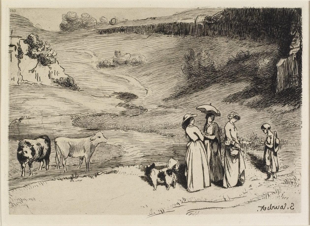 द विलेज गर्ल्स, 1867 द्वारा गस्टवे कौरबेट