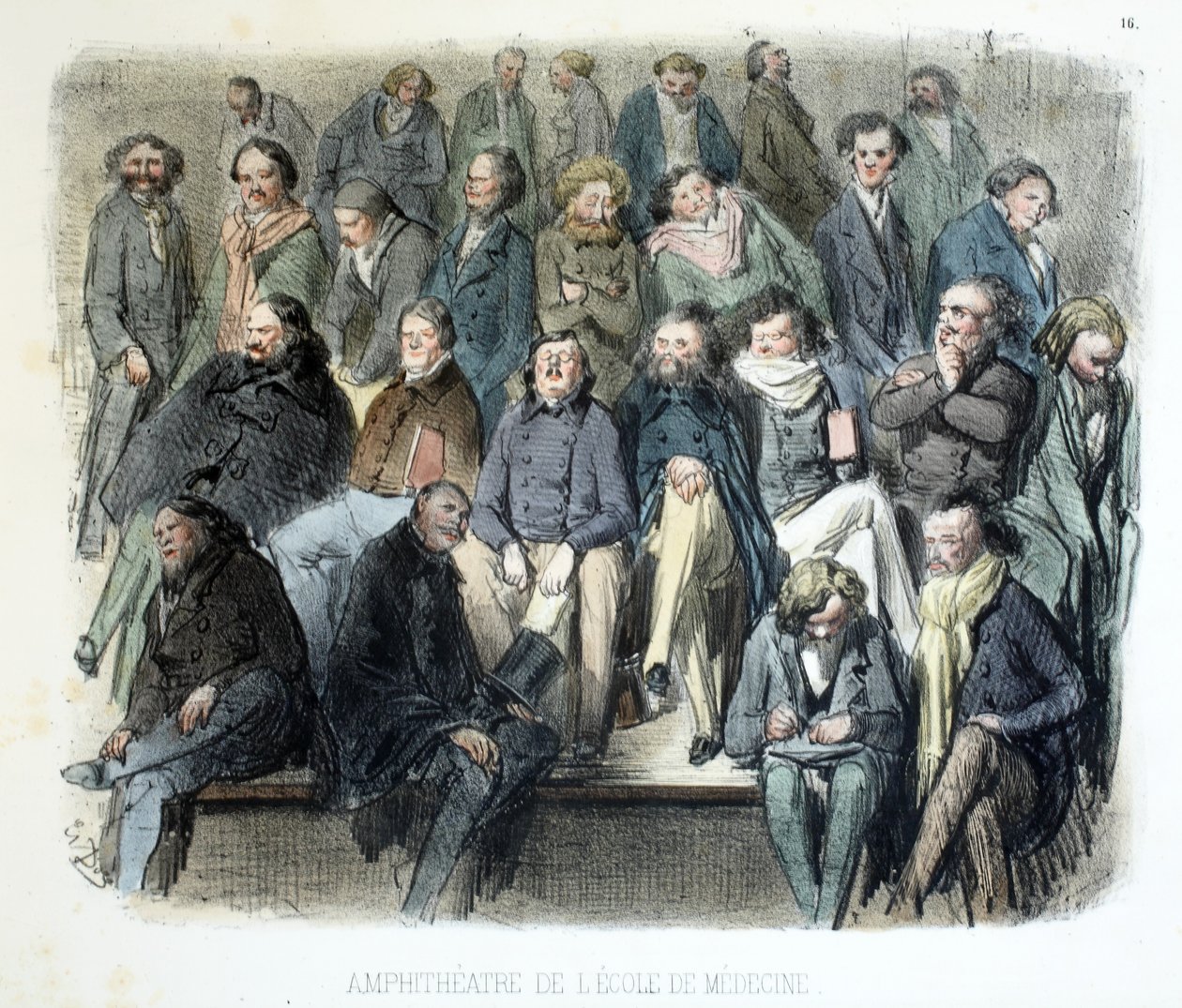 स्कूल ऑफ मेडिसिन के एम्फीथिएटर, पेरिस के विभिन्न सार्वजनिक, 1854 द्वारा गुस्ताव डोर