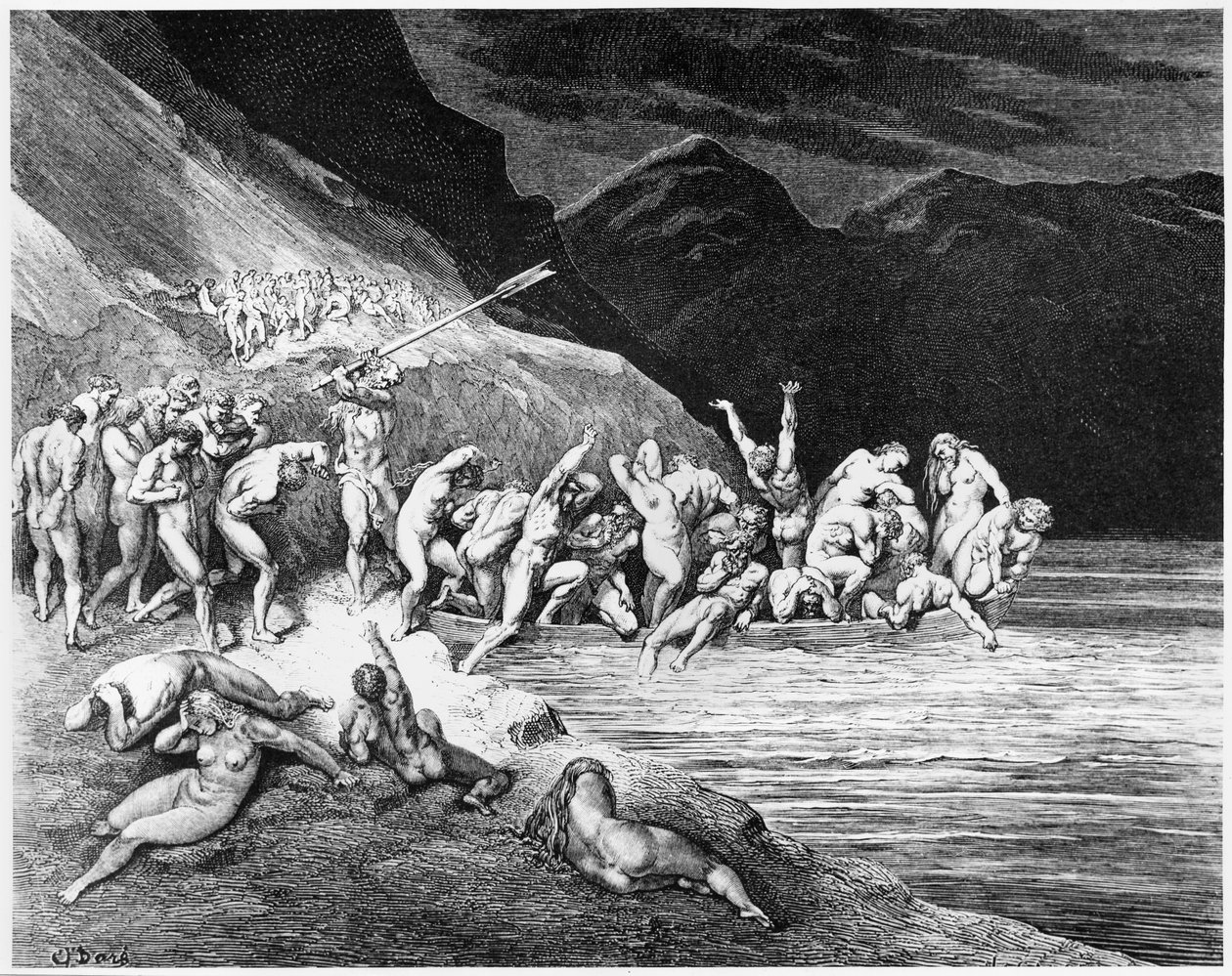 चारन, दांते एलेगिएरी (1265-1321) पेरिस द्वारा &39;द डिवाइन कॉमेडी&39; (इन्फर्नो) से चित्रण, 1885 द्वारा गुस्ताव डोर