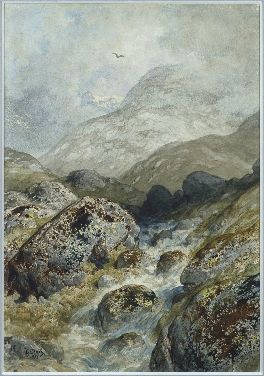 पहाड़ों में मछली पकड़ना (wc und gouache) द्वारा गुस्ताव डोर