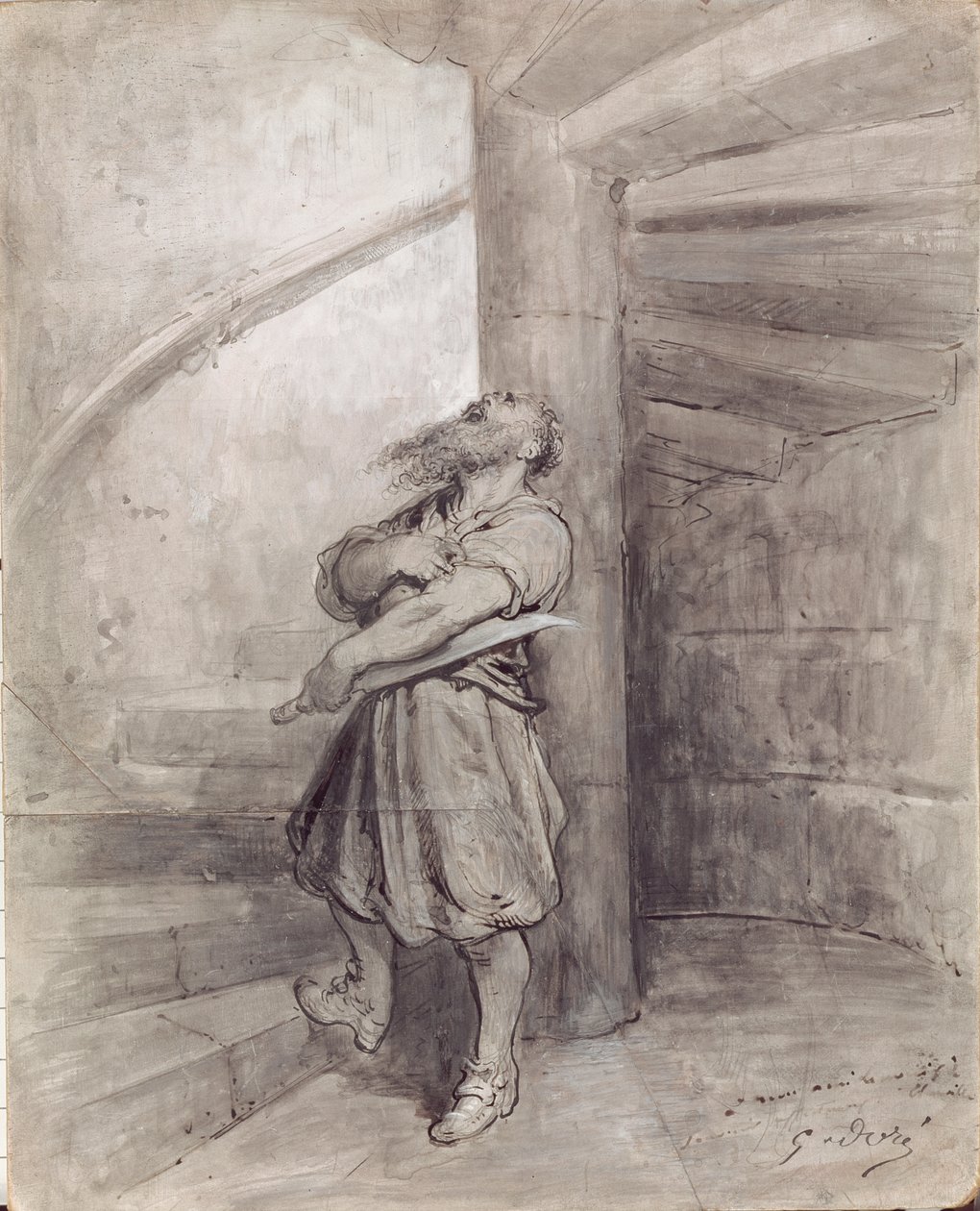 चार्ल्स पेरौल्ट द्वारा &39;ब्लूबर्ड&39; के लिए चित्रण, c.1868 (कागज पर कलम और स्याही धोना) द्वारा गुस्ताव डोर