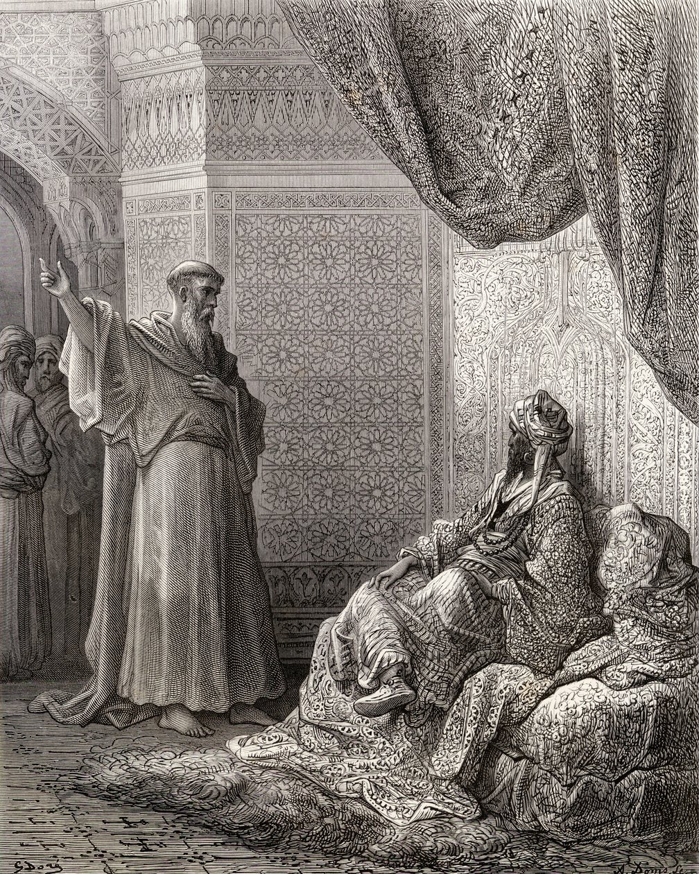 सेंट फ्रांसिस ऑफ असीसी (1181-1226) जेएफ द्वारा &39;बिब्लियोथेक डेस क्राइसिड्स&39; से चित्रण, सुल्तान मालेक कामेल को बदलने का प्रयास करता है। मिचौड, 1877 द्वारा गुस्ताव डोर