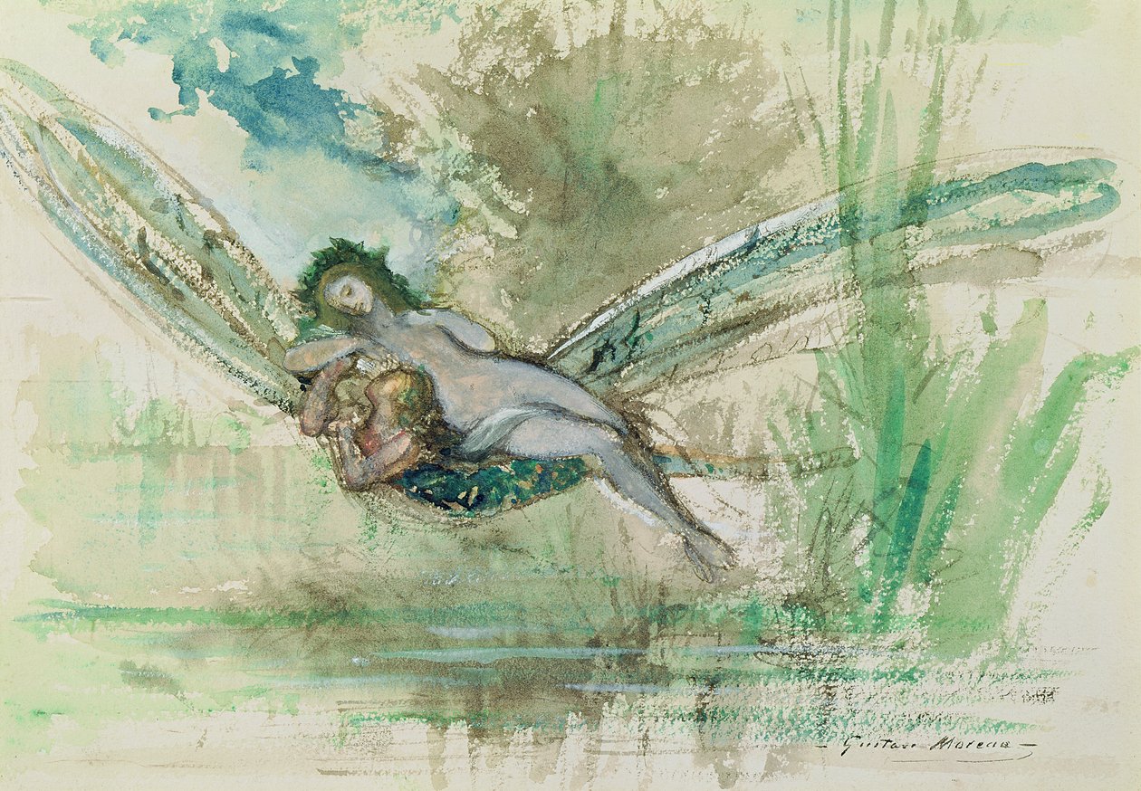 ड्रैगनफ़्लू, c.1884 द्वारा गुस्तावे मोरो