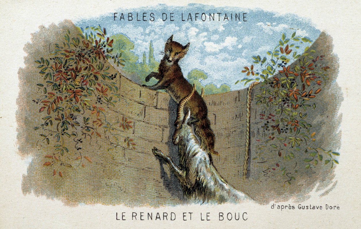 Fables de la Fontaine: लोमड़ी और बकरी - गुस्ताव डोरे के अनुसार। द्वारा गुस्ताव (बाद में) डोर