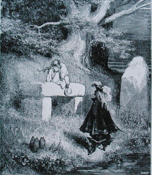 चार्ल्स पेरौल्ट (1628-1703) 1883 (उत्कीर्णन) द्वारा 'पूस इन बूट्स' के लिए चित्रण द्वारा गुस्ताव (बाद में) डोर