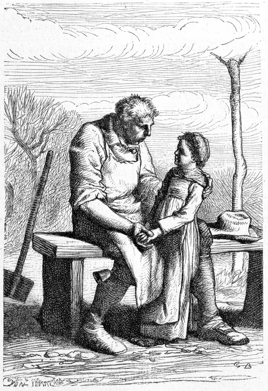 Cosette et Jean Valjean - विक्टर ह्यूगो द्वारा "" लेस मिजरेबल्स "" में, बीमार। ब्रायन द्वारा, एड। हेट्ज़ेल और लैक्रोइक्स द्वारा गुस्ताव ब्रेयन