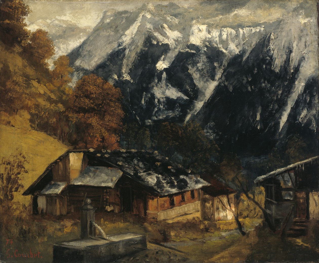 एक अल्पाइन दृश्य, 1874 द्वारा गस्टवे कौरबेट